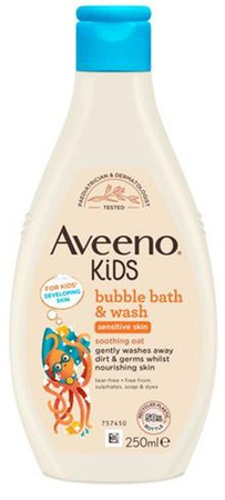 Aveeno KIDS Bubble Bath & Wash Płyn Do Kąpieli 250ml