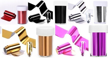 5X Folia Transferowa Do Zdobienia Paznokci MIX