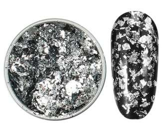 Pyłek Płatki Efekt Flakes Srebrny 0,3g