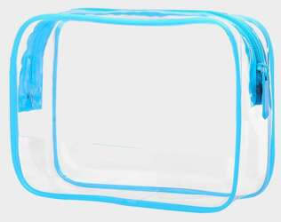 Vera Kosmetyczka Przezroczysta Na Zamek Niebieska