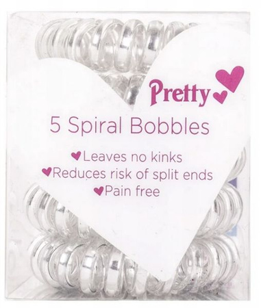 Pretty Gumki Spiralne Do Włosów Nie Plączące Przezroczyste 5szt 
