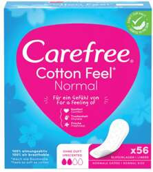 Carefrre Cotton Fell Wkładki Podpaski Bezapachowe 56szt Normal 