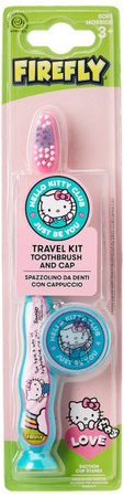 Hello Kitty TRAVEL KIT Szczoteczka Manualna Z Nakładką Dla Dzieci 3+ 