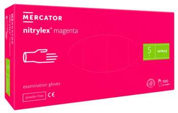 Mercator Nitrylex Magenta Rękawice Nitrylowe Bezpudrowe S 100szt