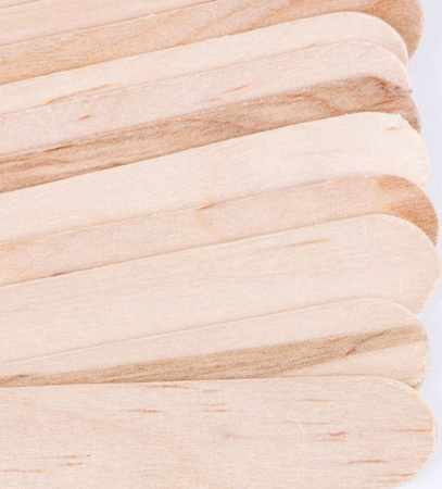 50x Szpatułki Drewniane Szerokie Do Wosku Masek Parafiny 