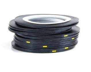 Tasiemka Taśma Nitka Do Zdobień Paznokci Cienka BLACK Czarna