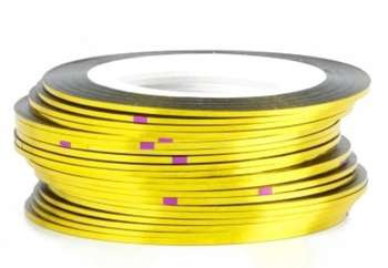 Tasiemka Taśma Nitka Do Zdobień Paznokci Cienka Złota