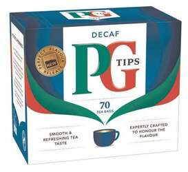 PG tips DECAF Oryginalna Bezkofeinowa Herbata Angielska 70 Torebek 203g