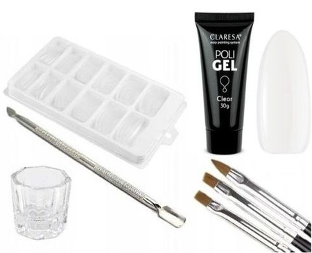 Claresa Poli Gel CLEAR 30G + 4x Akcesoria 