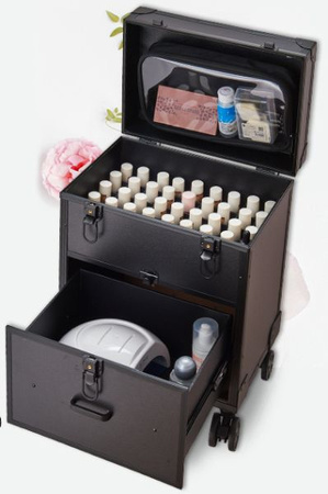 Vera WALIZKA Kufer Kuferek Kosmetyczny Szuflada CZARNY