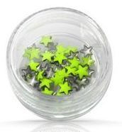 Silcare Ćwieki Neon Ozdoby Do Paznokci Gwiazdki Zielone Duże 0,4g