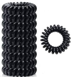 10x Gumka Do Włosów Spiralna Sprężynka Czarna