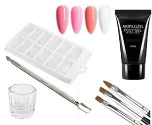 Poly Gel Profesional Akrylożel Budujący 30G + 4x Akcesoria