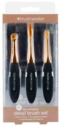 Brush Works Detail Brush Set Zestaw 3 Pędzli Owalnych Do Makijażu
