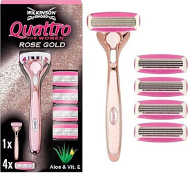Wilkinson Sword Quattro for Women Rose Gold Maszynka  Do Golenia + 4 Ostrza