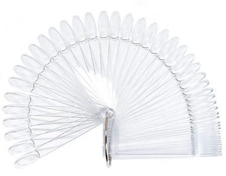 Wzornik Próbnik Lakierów Na Kole 50 Tipsów Migdał CLEAR 