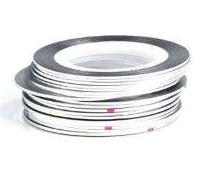 Tasiemka Taśma NitkanDo Zdobień Paznokci Cienka Srebrna