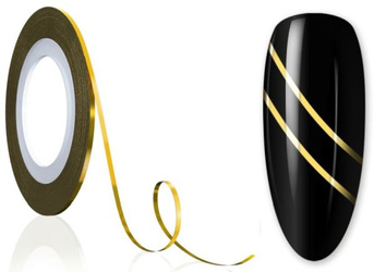 5x Tasiemka Taśma Nitka Do Zdobień Paznokci Cienka GOLD Złota