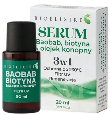 BioElixire SERUM 3w1 Baobab Biotyna & Olejek Konopny 20ml