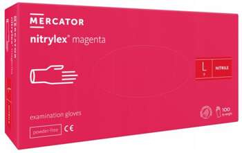 Mercator Nitrylex Magenta Rękawice Nitrylowe Bezpudrowe L 100szt 