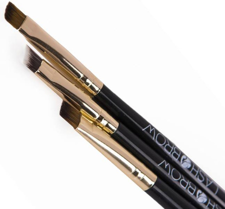 Lash Brow Zestaw 3 Pędzli GOLD Do Stylizacji Brwi 