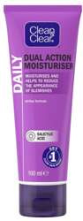 Clean&Clear Dual Action Krem Bezapachowy Nawilżający Do Twarzy 100ml