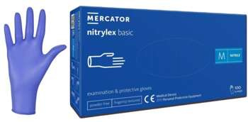 Mercator Nitrylex Basic Rękawice Nitrylowe Bezpudrowe M 100szt
