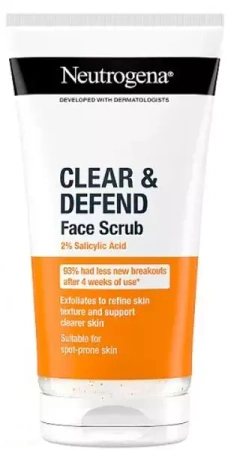 Neutrogena Peeling Scrub Do Twarzy Clear & Defend 150ml