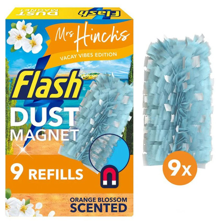 FLASH Wkłady ZAPAS Do Miotełki DUST MAGNET 9szt Orange Blossom & Coastal Cypries 