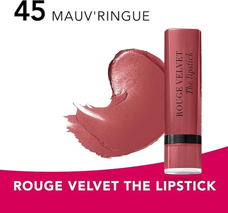 Bourjois Rouge VELVET Pomadka Matowa 45 Mauvringue 