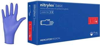Mercator Nitrylex Basic Rękawice Nitrylowe Bezpudrowe L 100szt