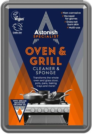 Astonish Oven & Grill + Gąbka Pasta Czyszcząca Grill Piekarnik Garnki 250g