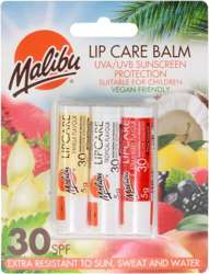 Malibu Lip Care Balm SPF 30 Balsam Do Ust 3szt