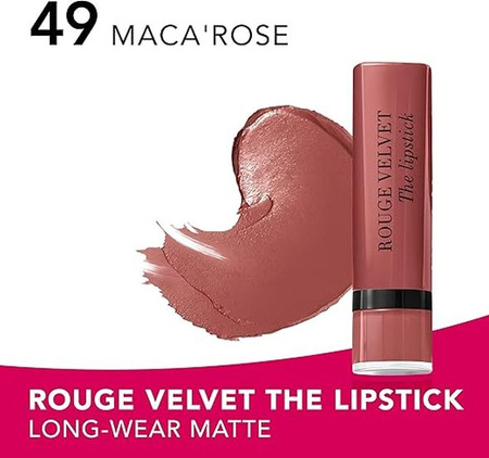 Bourjois Rouge VELVET Pomadka Matowa 49 Maca Rose