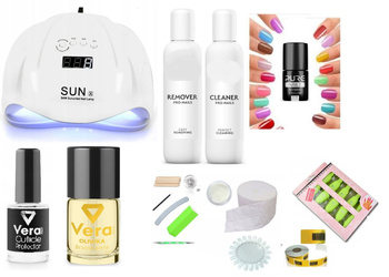 Zestaw do Hybryd Lampa 54W 10x Lakier Pure Nails + Akcesoria