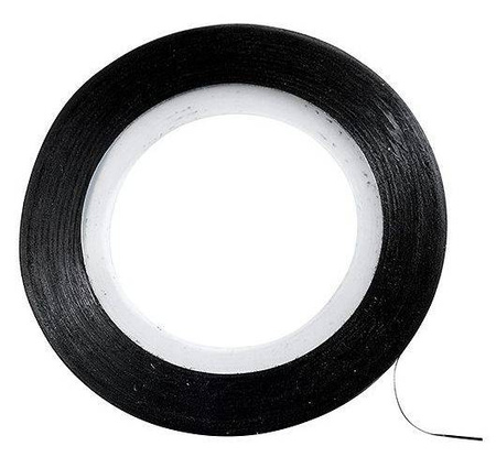 Tasiemka Taśma Nitka Do Zdobień Paznokci Cienka BLACK Czarna  