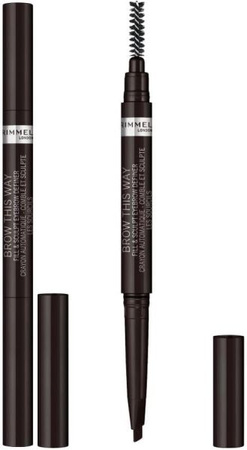 Rimmel Brow This Way Fill & Sculpt  Kredka Do Brwi Ze Szczoteczką 004 Soft Black