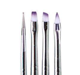 Zestaw Pędzelków Do Żelu i Akrylu 3szt + Sonda 1szt