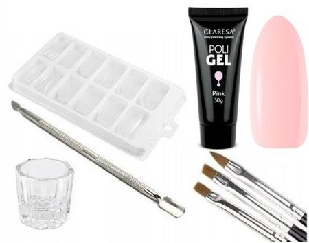 Claresa Poli Gel PINK 30G + 4x Akcesoria 