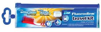 Fluorodine Travel Kit Zestaw Podróżny Szczoteczka + Pasta 15ml