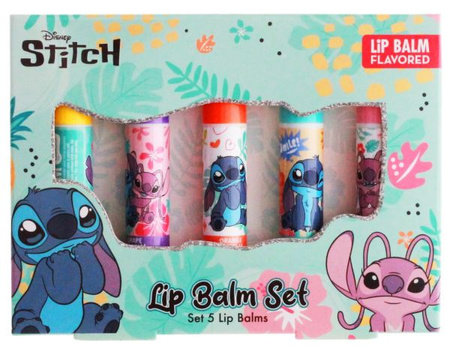 Disney Stitch Lip Balm SET Zestaw 5 Balsamów Do Ust 