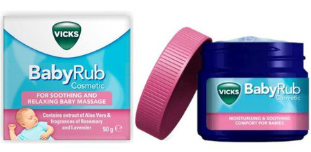 Vicks BabyRub Cosmetic Maść Do Masażu Dla Dzieci 50gi Dorosłych 50g