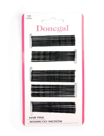 Donegal Wsuwki Long Czarne 50szt 1086