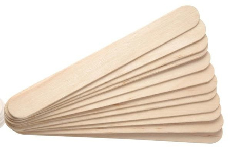 50x Szpatułki Drewniane Szerokie Do Wosku Masek Parafiny 