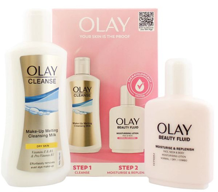 Olay ZESTAW Mleczko Oczyszczające + Balsam Nawilżający Do Twarzy 