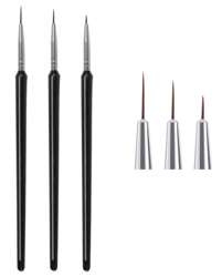 Zestaw Pędzelków Do Zdobienia Paznokci 3szt Strip Czarne