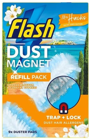 FLASH Wkłady ZAPAS Do Miotełki DUST MAGNET 9szt Orange Blossom & Coastal Cypries 