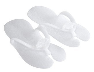 Jednorazowe Klapki Kosmetyczne Japonki Z Pianki Białe 10 par