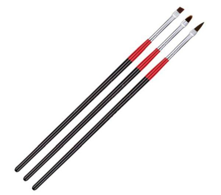 Zestaw Pędzelków Do Żelu 3szt Red Black 