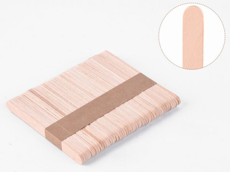 100x Szpatułki Drewniane Szerokie Do Wosku Masek Parafiny 